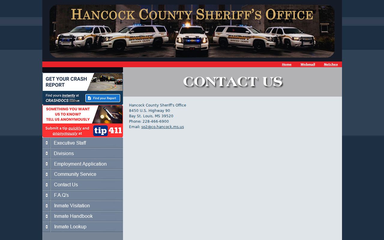 Hancock County arrest warrant Sheriff contact route